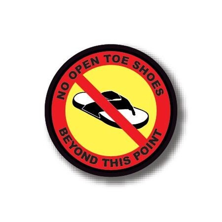 Ergomat 30in CIRCLE SIGNS - No Open Toe Shoes Beyond This Point DSV-SIGN 900 #0570 -UEN